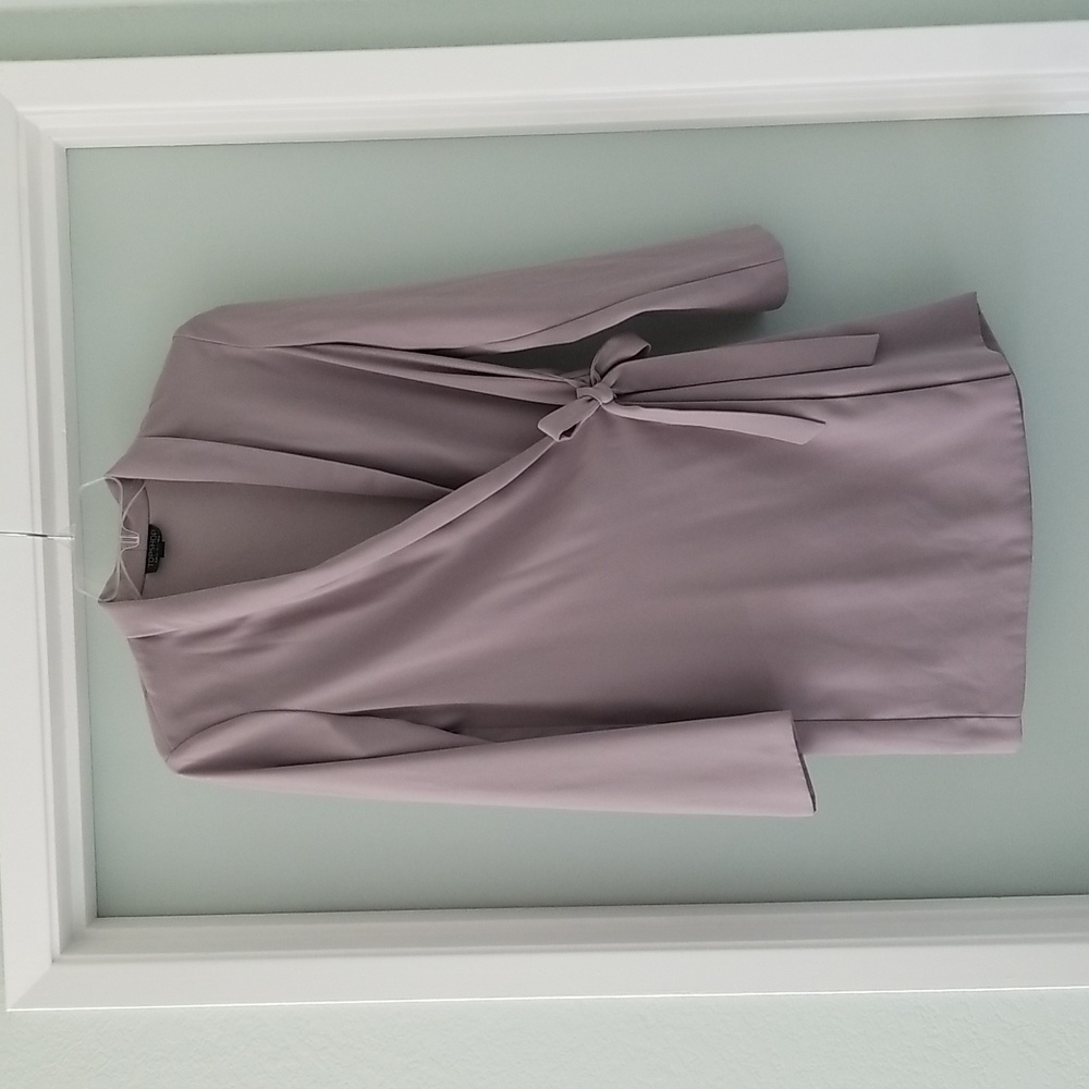 Topshop Gray Long Sleeve Wrap Blazer Dress Jacket Size 2